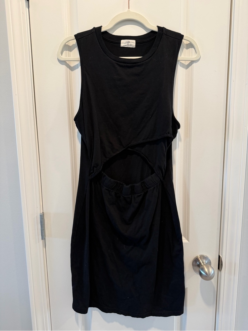 Anthropology T.La Black Sleeveless Cutout Mini Dress t-shirt material